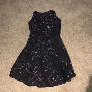 Silver splattered black dress